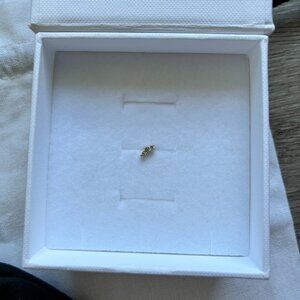 Mejuri Diamond Curve Bar Stud Flat Back 14K Yellow Gold Natural Diamond